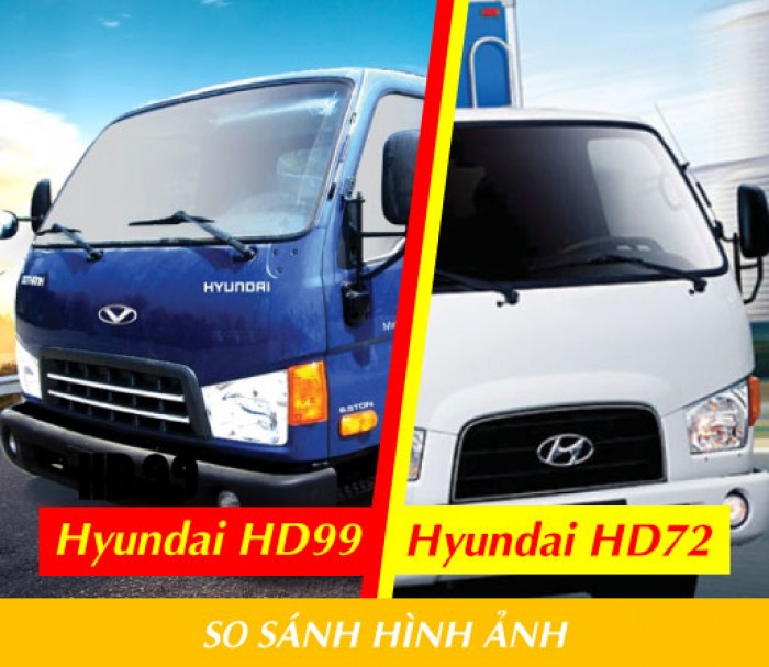 So sánh hình ảnh xe tải Hyundai HD99 và HD72