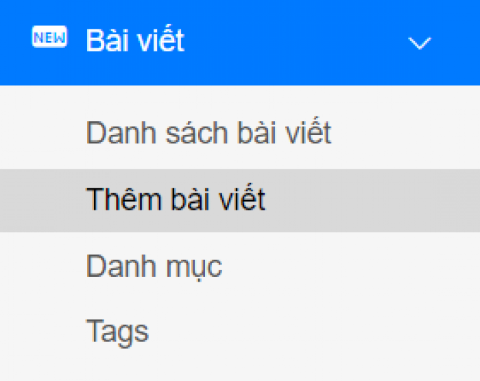 Vào Thẻ (Tab) "Bài viết" > "Thêm bài viết"