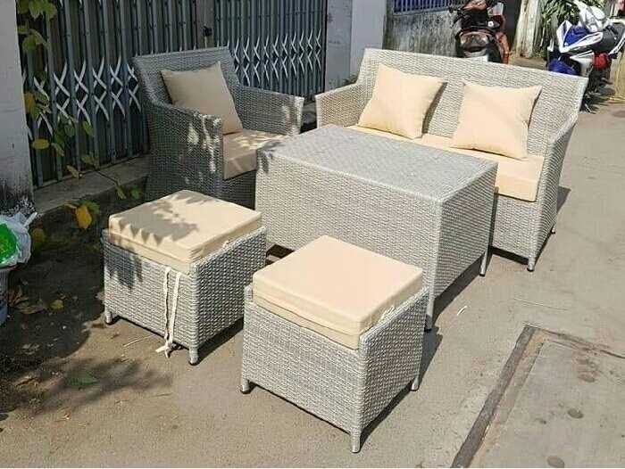 sofa mây nhựa