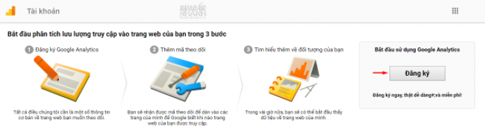 Đăng ký tài khoản Google Analytics
