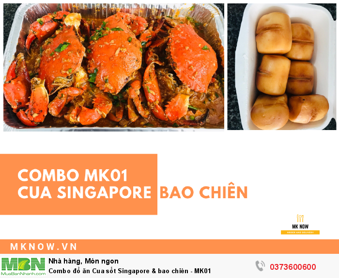 Combo đồ ăn Cua sốt Singapore & bao chiên - MK01