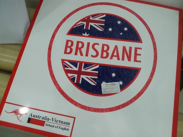 In PP dán formex logo trường ngoại ngữ Brisbane - Australia-Vietnam - Shool of English