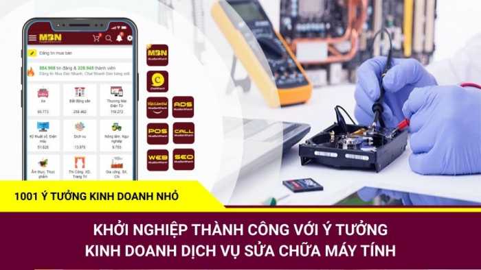 Sửa chữa máy tính - 1001 Ý tưởng kinh doanh nhỏ MuaBanNhanh