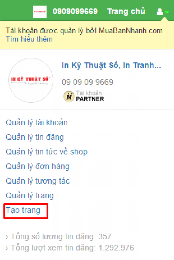 Tạo trang VIP Page