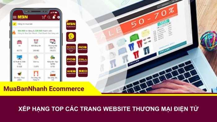 Xếp hạng TOP các trang website nền tảng thương mại điện tử