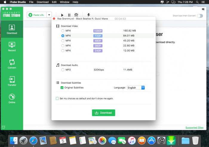 iSkysoft iTube Studio for Mac - Phần mềm download video trên Youtube