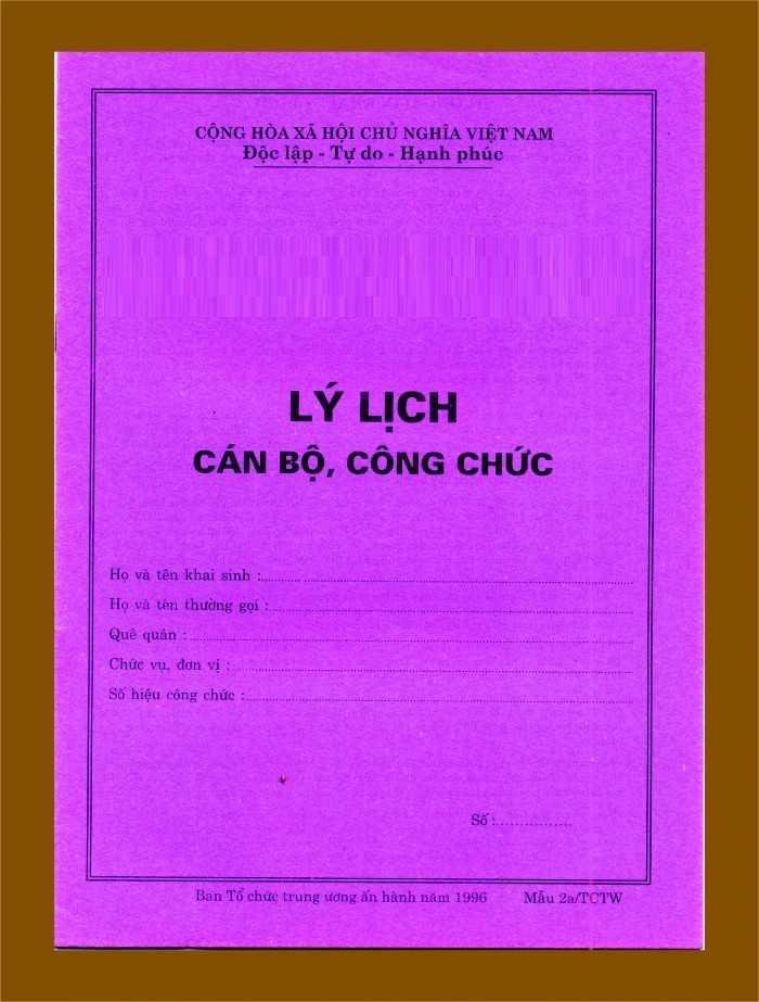 Hướng dẫn viết sơ yếu lý lịch công chức mẫu 2a