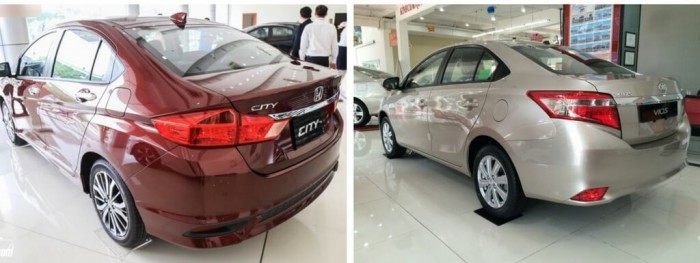 So sánh Toyota Vios và Honda City về kiểu dáng, kích thước