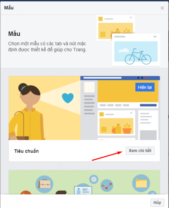 Bước 8: Thay đổi mẫu trang Fanpage trên Facebook của bạn(1)