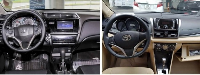 So sánh Toyota Vios và Hyundai Elantra về nội thất