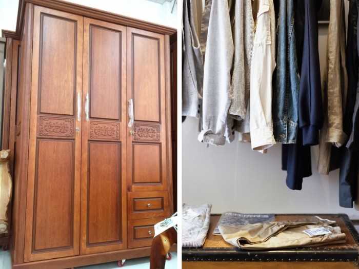 Mẫu tủ quần áo gỗ tự nhiên 4 cánh đẹp