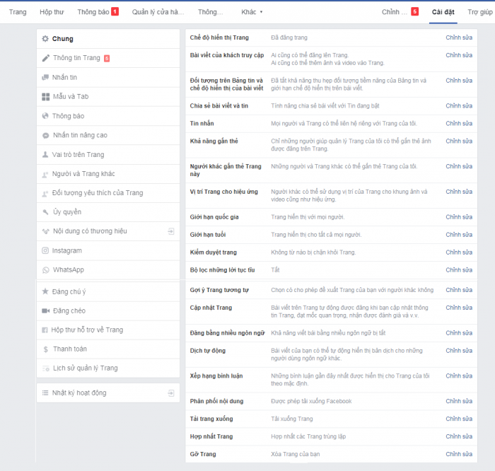 Xem Cài đặt trang doanh nghiệp trên Facebook của bạn