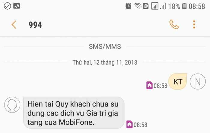 Kiểm tra trừ tiền SMS mạng Mobifone