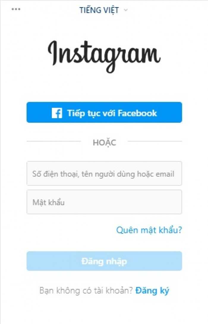 Đăng ký Instagram bằng email hoặc số điện thoại