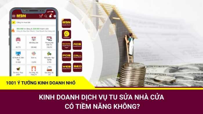 Tu sửa nhà cửa - 1001 Ý tưởng kinh doanh nhỏ MuaBanNhanh